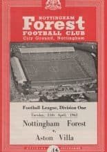 Nottingham Forest v Aston Villa 24-Apr-1962