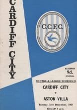 Cardiff City v Aston Villa  26-Dec-1967