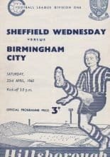 Sheffield Wednesday v Birmingham City 23-Apr-1960
