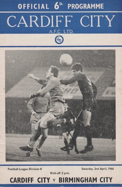 Cardiff City v Birmingham City  02-Apr-1966