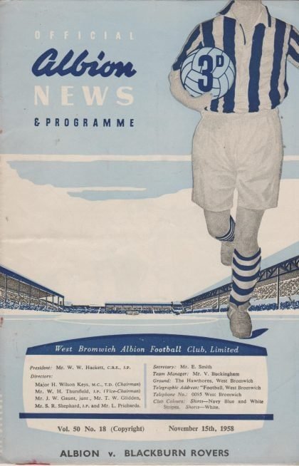 West Bromwich Albion v Blackburn Rovers  15-Nov-1958