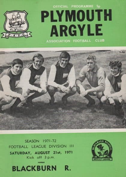 Plymouth Argyle v Blackburn Rovers   21-Aug-1971