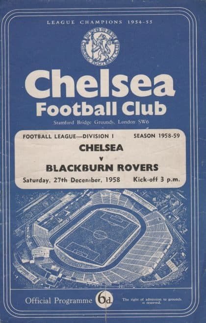 Chelsea v Blackburn Rovers 27-Dec-1958