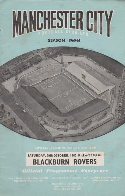 Manchester City v Blackburn Rovers 29-Oct-1960