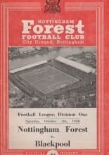 Nottingham Forest v Blackpool 04-Oct-1958
