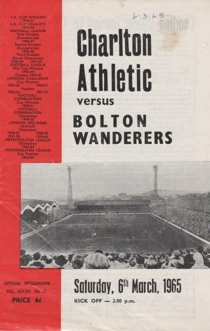 Charlton Athletic v Bolton Wanderers  06-Mar-1965