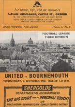 Oxford United v Bournemouth  06-Oct-1965