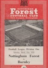 Nottingham Forest v Burnley 21-Mar-1959