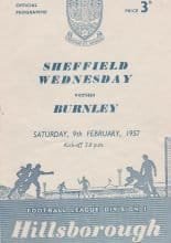 Sheffield Wednesday v Burnley 09-Feb-1957