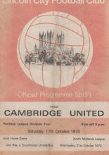 Lincoln City v Cambridge United 17-Oct-1970
