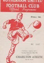 Rotherham United v Charlton Athletic  26-Sep-1961