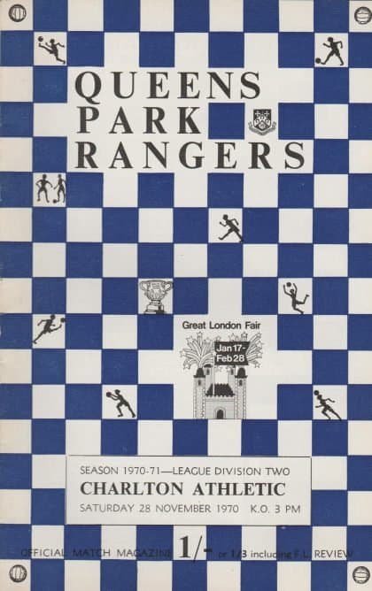 Queens Park Rangers v Charlton Athletic  28-Nov-1970