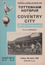 Tottenham Hotspur v Coventry City 04-Apr-1969