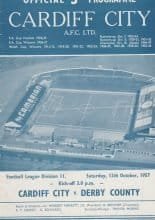 Cardiff City v Derby County  12-Oct-1957