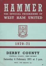 West Ham United v Derby County 06-Feb-1971