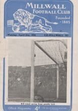 Millwall v Ex Millwall XI  21-Apr-1958