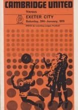 Cambridge United v Exeter City  20-Jan-1973
