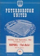 Peterborough United v Hapoel Tel Aviv  02-Sep-1963