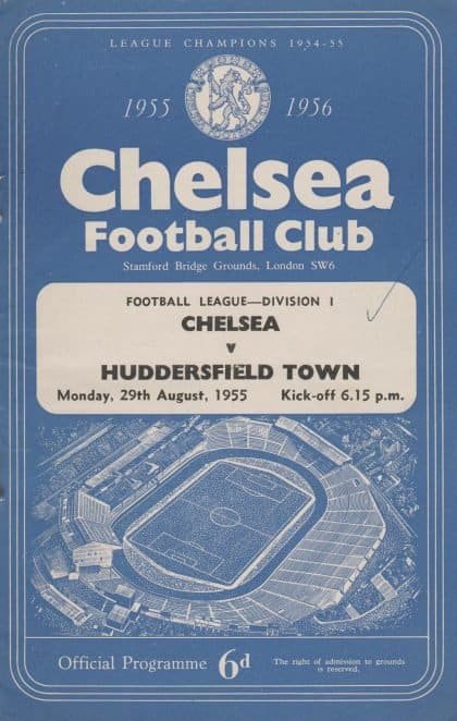 Chelsea v Huddersfield Town 29-Aug-1955