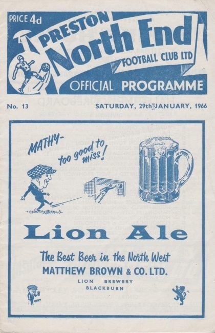 Preston North End v Ipswich Town  29-Jan-1966