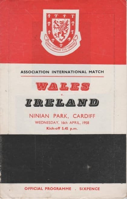 Wales v Ireland 16-Apr-1958