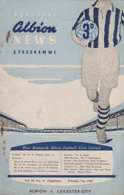 West Bromwich Albion v Leicester City 07-Feb-1959