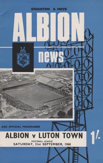 Brighton & Hove Albion v Luton Town 21-Sep-1968