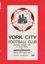 York City v Middlesbrough   29-Aug-1966