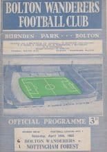 Bolton Wanderers v Nottingham Forest 14-Apr-1962