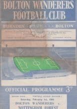 Bolton Wanderers v Nottingham Forest 01-Feb-1964