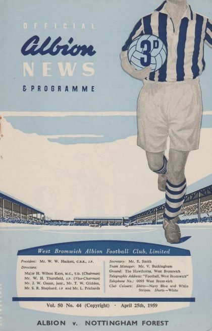 West Bromwich Albion v Nottingham Forest 25-Apr-1959