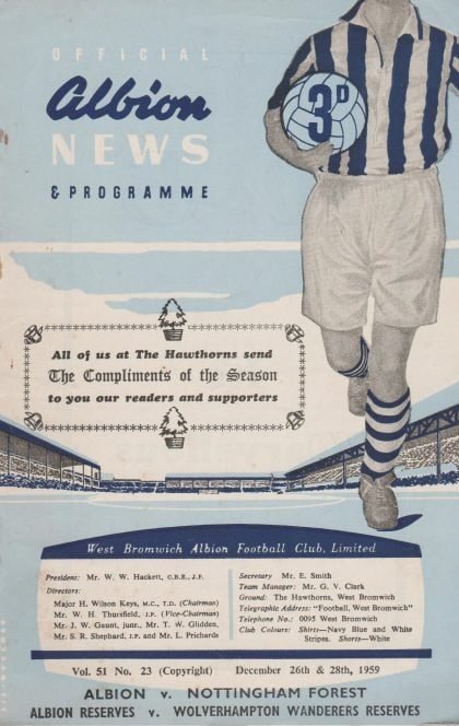 West Bromwich Albion v Nottingham Forest 26-Dec-1959
