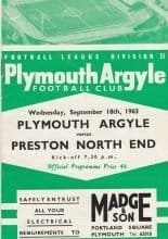Plymouth Argyle v Preston North End  18-Sep-1963