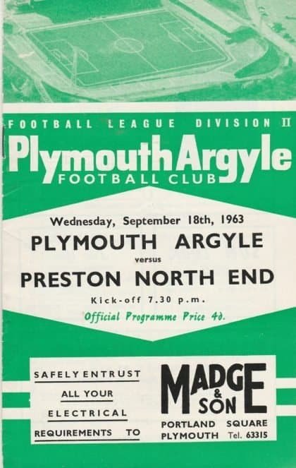 Plymouth Argyle v Preston North End  18-Sep-1963
