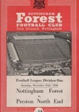 Nottingham Forest v Preston North End 24-Dec-1960