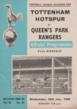 Tottenham Hotspur v Queens Park Rangers 29-Jan-1969