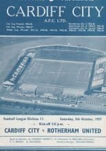 Cardiff City v Rotherham United  05-Oct-1957