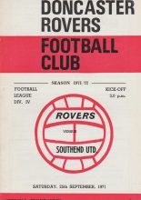 Doncaster Rovers v Southend United  25-Sep-1971