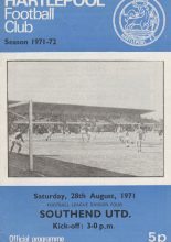 Hartlepool United v Southend United  28-Aug-1971