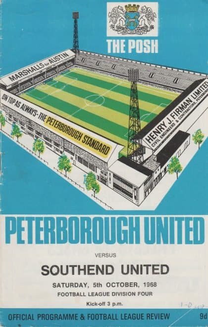 Peterborough United v Southend United  05-Oct-1968