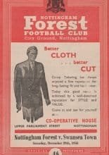 Nottingham Forest v Swansea Town 29-Dec-1956