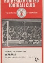 Rotherham United v Walsall  13-Dec-1969