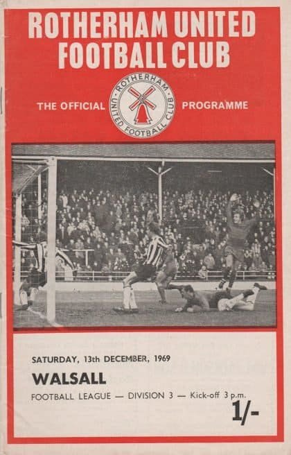 Rotherham United v Walsall  13-Dec-1969