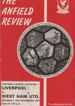 Liverpool v West Ham United  27-Nov-1971