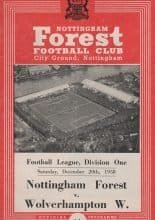 Nottingham Forest v Wolverhampton Wanderers  20-Dec-1958