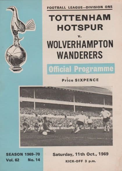 Tottenham Hotspur v Wolverhampton Wanderers 11-Oct-1969