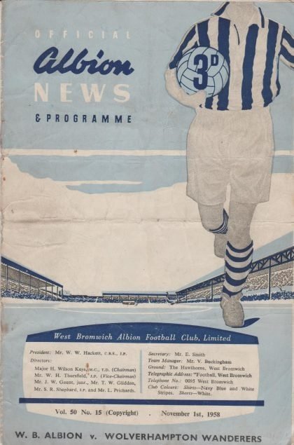 West Bromwich Albion v Wolverhampton Wanderers 01-Nov-1958