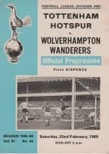 Tottenham Hotspur v Wolverhampton Wanderers 22-Feb-1969