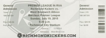 Richmond Kickers v West Bromwich Albion   19-July-2015