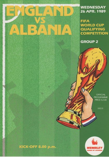 England v Albania  26-Apr-1989